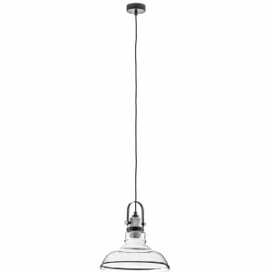 Fashion Lamkur Suspension Teo avec abat-jour en verre, chromée