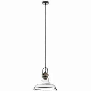 Hot Lamkur Suspension Teo avec abat-jour en verre, patinée