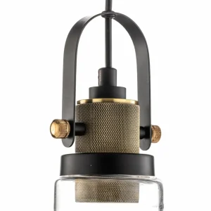 Hot Lamkur Suspension Teo avec abat-jour en verre, patinée