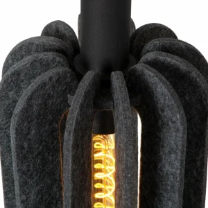 Shop Lucide Suspension textile Rafal, Ø 30 cm, gris, angulaire, à 3 lampes