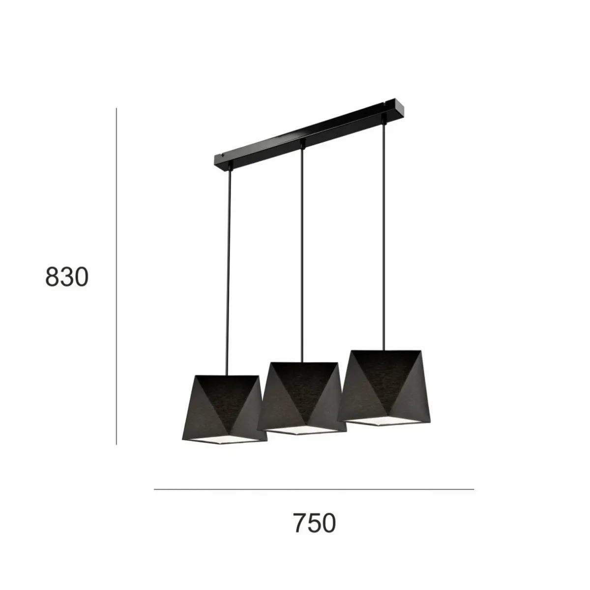 suspension_thea__trois_lampes_noire_1.webp Best Sale Lamkur Suspension Thea, à trois lampes, noire