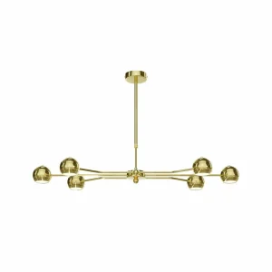 Outlet Jupiter Suspension Tiana, doré, métal, 6 lampes, GU10