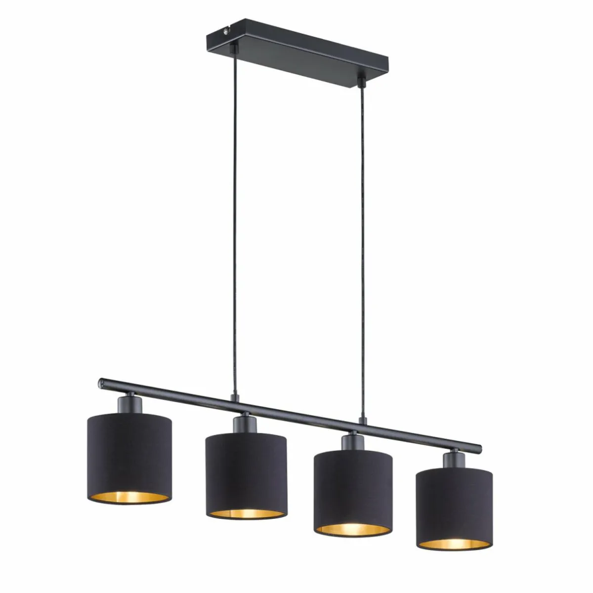suspension_tommy_noiror_longueur__cm__lampes_tissu_1.webp Cheap Reality Leuchten Suspension Tommy, noir/or, longueur 75 cm, 4 lampes, tissu