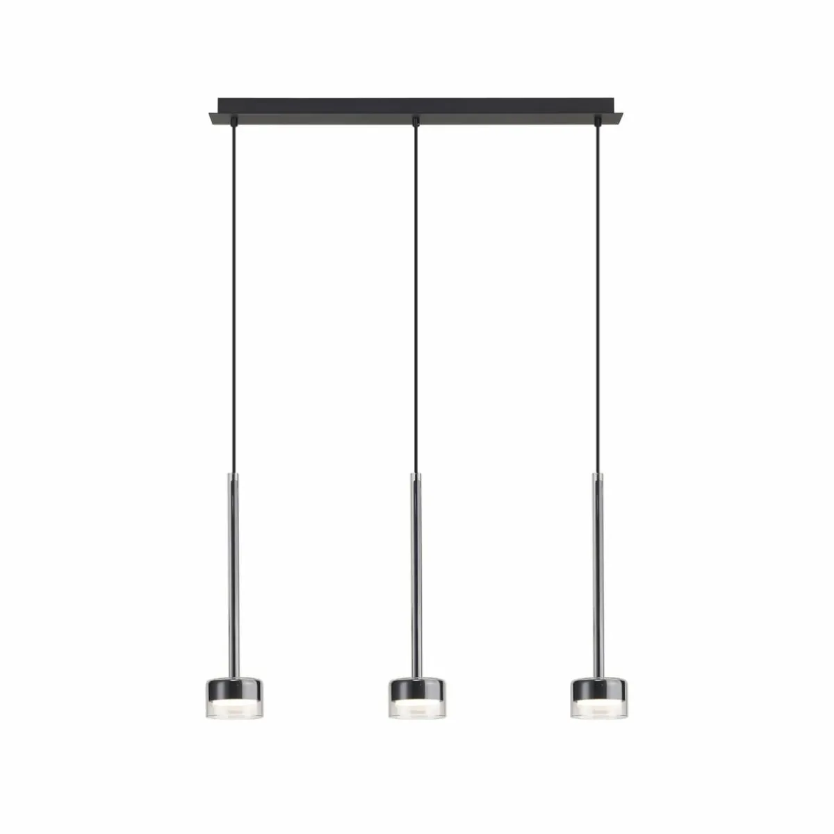 suspension_tonic_noirclair_poutre__lampes_mtal_verre_0.webp Flash Sale Mantra Iluminación Suspension Tonic, noir/clair, poutre, 3 lampes, métal, verre