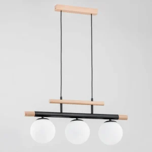 New Alfa Suspension Trendy en bois à 3 lampes