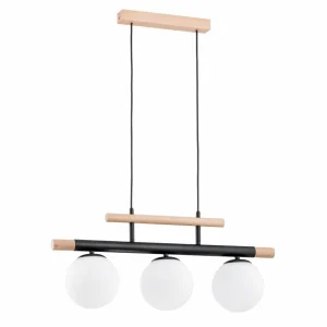 New Alfa Suspension Trendy en bois à 3 lampes