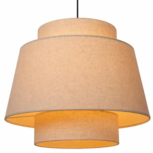 Best Lucide Suspension Tribute, 1 lampe, Ø 60 cm, textile, beige