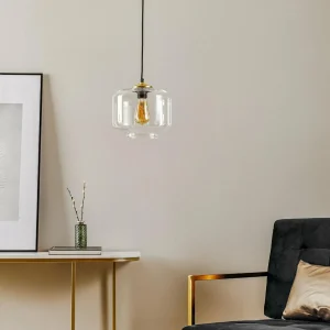 Cheap Solbika Lighting Suspension Tube avec abat-jour en verre transparent Ø 25cm