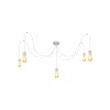 Outlet HELAM Suspension Tube Long, blanc, métal, 5 lampes, E27
