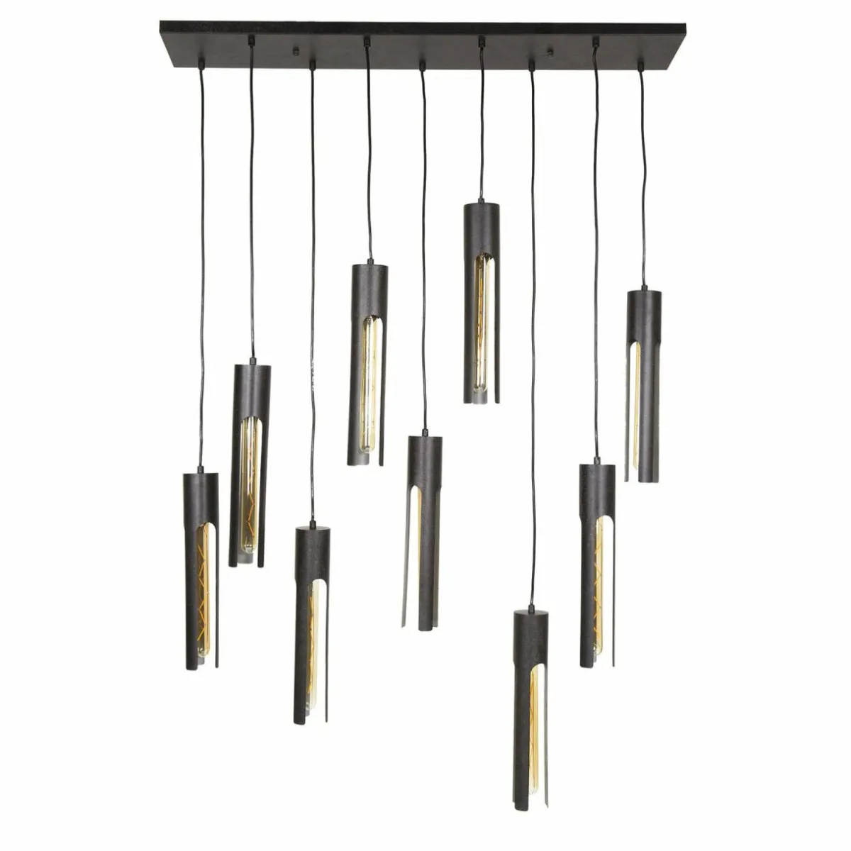 suspension_tube_noir__x__cm_mtal___lampes_1.webp Sale Zijlstra Suspension Tube, noir, 100 x 18 cm, métal, à 9 lampes