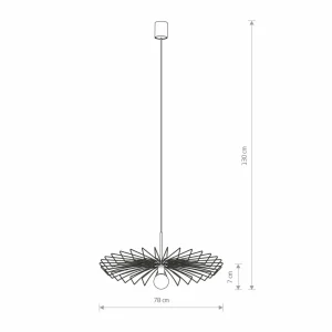 Fashion Nowodvorski Lighting Suspension Umbrella de forme plate, dorée