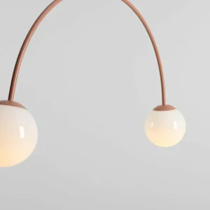 Flash Sale ALDEX Suspension Una 2, métal, verre, à 2 lampes, rouge corail