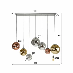 Cheap Zijlstra Suspension Valerya, sphères verre, à sept lampes