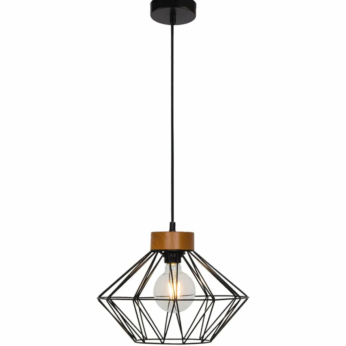 suspension_vega_avec_un_abatjour_cage_0.webp Discount Viokef Suspension Vega avec un abat-jour cage