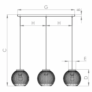 Shop EGLO Suspension Venezuela, noir/or, à 3 lampes