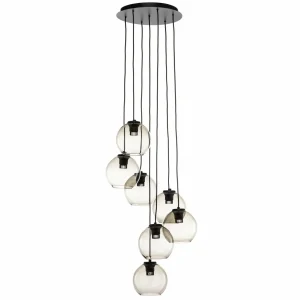 Hot Nowodvorski Lighting Suspension Vetro en verre à 7 lampes