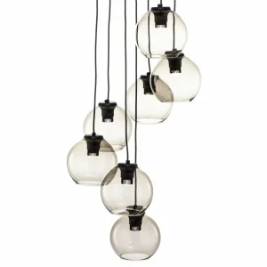 Hot Nowodvorski Lighting Suspension Vetro en verre à 7 lampes