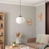 Best Sale TK Lighting Suspension Vibe, verre blanc opalin, Ø 30 cm