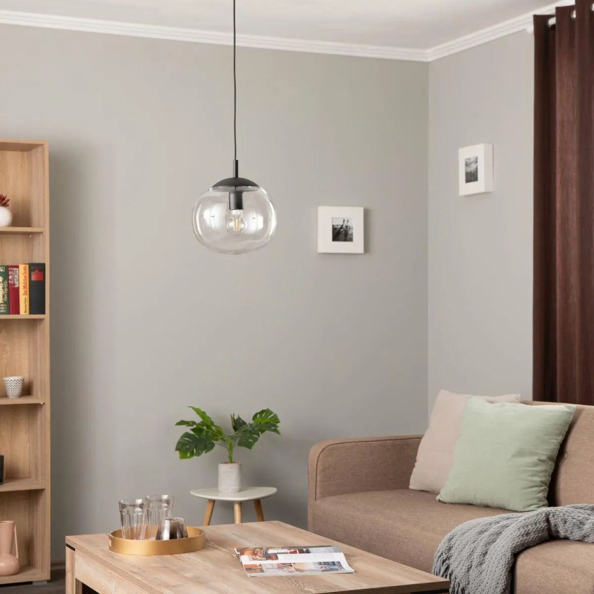 suspension_vibe_verre_clair___cm_0-1.webp Sale TK Lighting Suspension Vibe, verre clair, Ø 25 cm