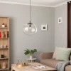 Fashion TK Lighting Suspension Vibe, verre clair, Ø 35 cm