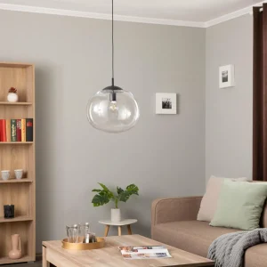 Fashion TK Lighting Suspension Vibe, verre clair, Ø 35 cm