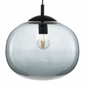 Hot TK Lighting Suspension Vibe, verre gris graphite transparent, Ø 35 cm