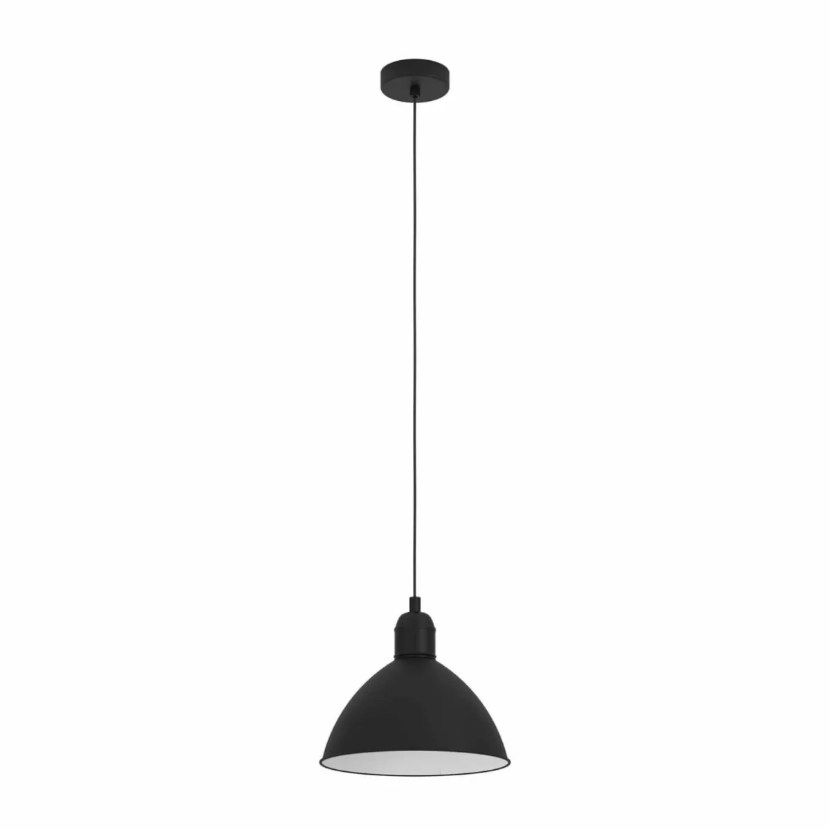 Store EGLO Suspension vintage Priddy, à 1 lampe, noire