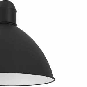 Store EGLO Suspension vintage Priddy, à 1 lampe, noire