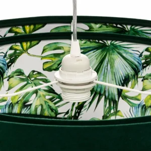 Hot Maco Design Suspension Vivien, vert avec imprimé floral allover