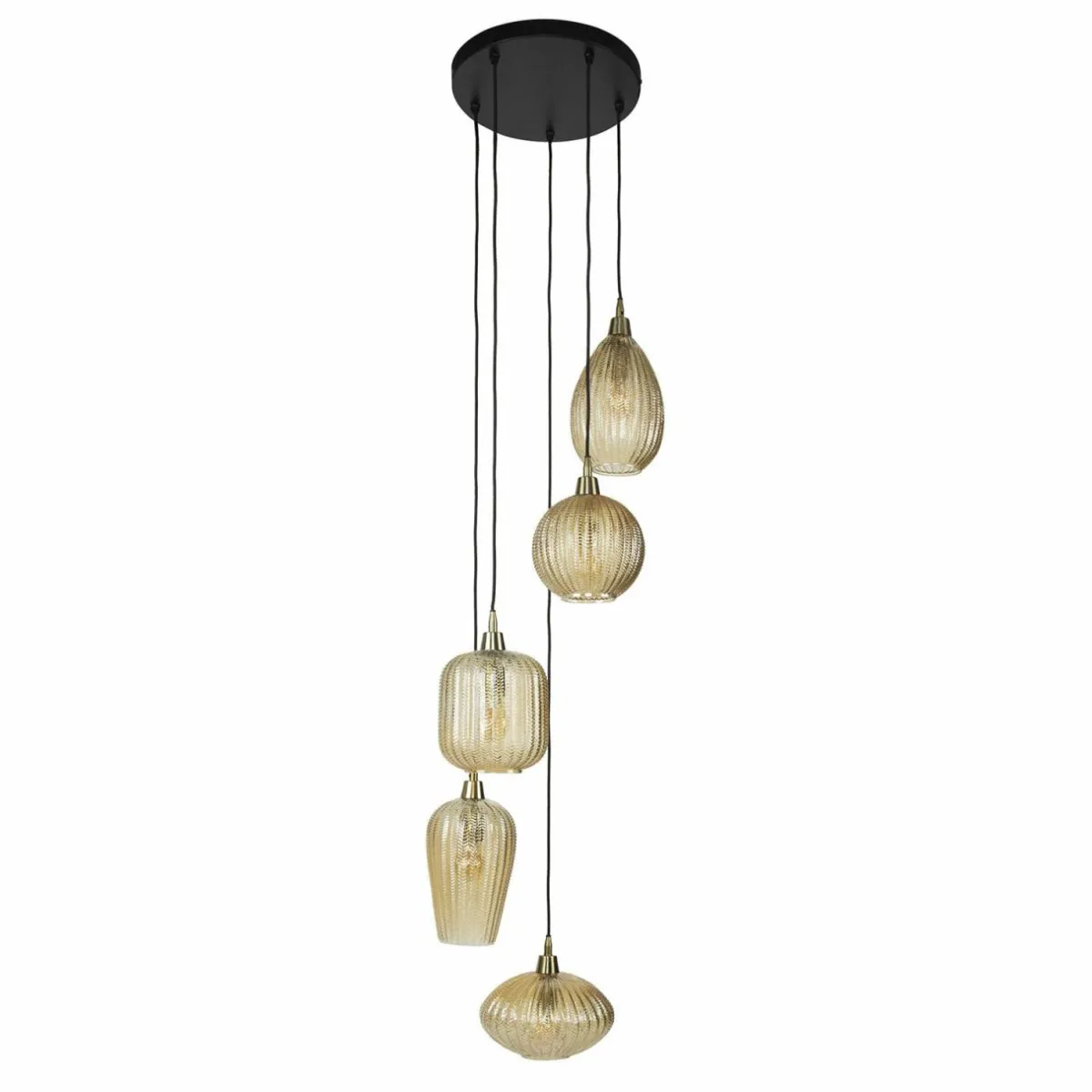 suspension_vshape_ambre___cm_verre___lampes_1.webp Flash Sale Zijlstra Suspension V-Shape, ambre, Ø 40 cm, verre, à 5 lampes
