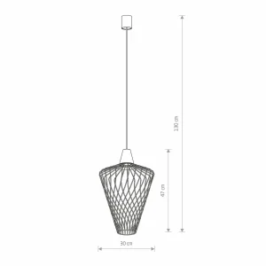 Clearance Nowodvorski Lighting Suspension Wave L avec abat-jour cage, dorée