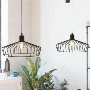 Best EGLO Suspension Winkworth abat-jour cage 2 lampes