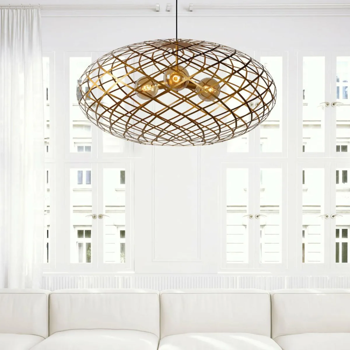 suspension_wolfram_abatjour_ovale_cm_dore_2.webp Outlet Lucide Suspension Wolfram, abat-jour ovale, 100 cm, dorée