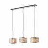 New Brilliant Suspension Woodline, bambou, à 3 lampes