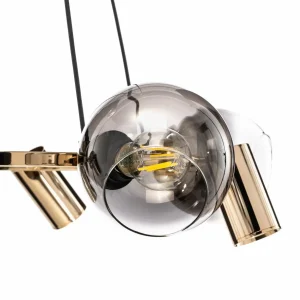 Clearance Lucea Suspension Zerde 4+4, Ø 82 cm, dorée, à 8 lampes