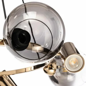 Clearance Lucea Suspension Zerde 4+4, Ø 82 cm, dorée, à 8 lampes