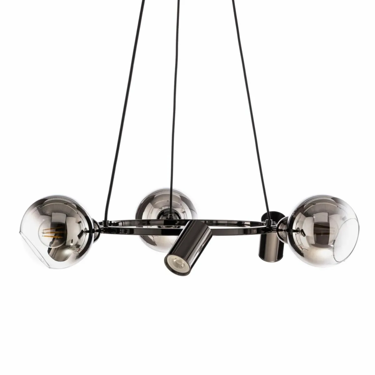 suspension_zerde___cm_noirechrome_lampes_2.webp Outlet Lucea Suspension Zerde 3+3 Ø 67cm noire-chromée 6 lampes