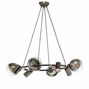 Cheap Lucea Suspension Zerde 4+4 Ø82 cm noire-chromée 8 lampes