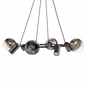 Cheap Lucea Suspension Zerde 4+4 Ø82 cm noire-chromée 8 lampes