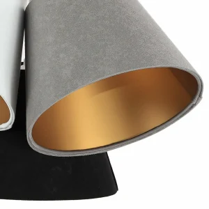 New Maco Design Suspension Zsofia à 3 lampes blanc/gris/noir/or