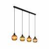 Discount Globo Suspension Zumba, vert/bronze/pétrole, 90 cm, 4 flammes, verre