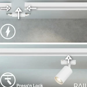 Hot Briloner Système de lampes LED sur rail 230 V, blanc, 4 spots LED, longueur 1,5 m