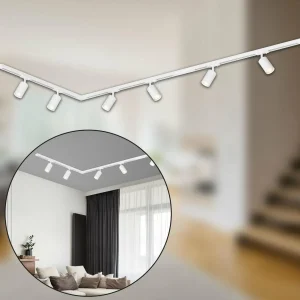 Clearance Briloner Système de lampes sur rail RAIL 230 V, blanc, 6 spots 2,25 m Raccord d'angle