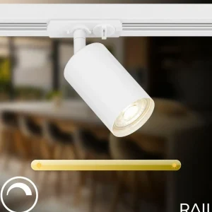 Clearance Briloner Système de lampes sur rail RAIL 230 V, blanc, 6 spots 2,25 m Raccord d'angle