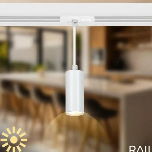 Discount Briloner Système de lampes sur rail RAIL 230 V, blanc, 4 suspensions LED, longueur 1,5 m
