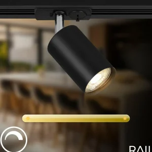Cheap Briloner Système de lampes sur rail RAIL 230 V, noir, 4 spots, 2 suspensions, 2,25m