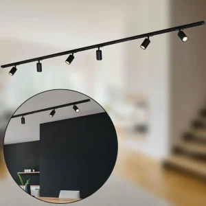 New Briloner Système de lampes sur rail RAIL 230 V, noir, 6 spots, longueur 2,25 m