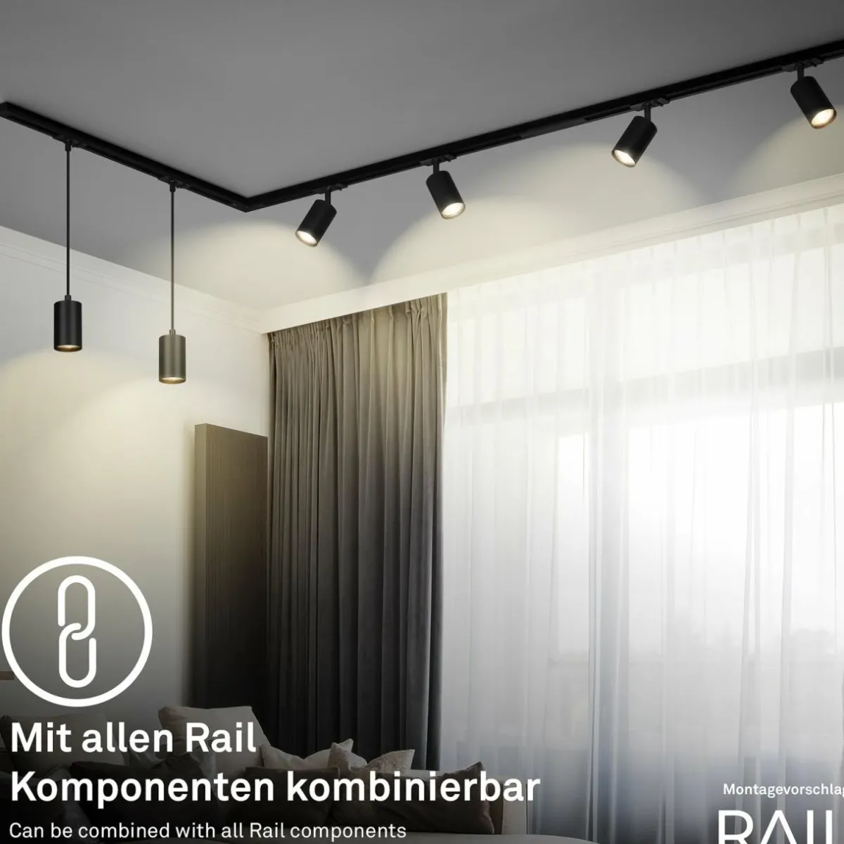 systme_de_lampes_sur_rail_rail__v_noir__spots_m_connecteur_dangle_4.webp Best Sale Briloner Système de lampes sur rail RAIL 230 V noir 6 spots 2,25m connecteur d'angle