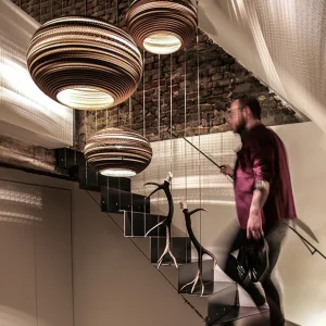 Best Think Paper Suspension Lazy, Ø 29 cm, marron, carton, E27