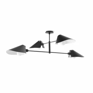 Outlet &Tradition Plafonnier Bonnet SC91, noir, hauteur 40 cm